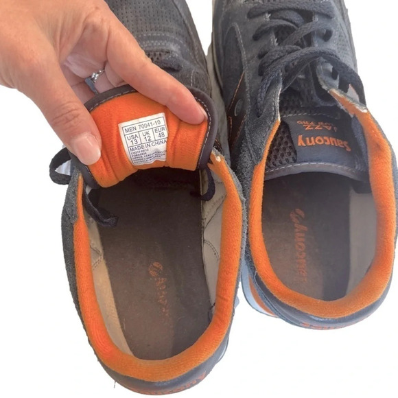 Saucony Jazz Low Pro Sneakers Suede Navy Blue & Orange Mens size 13 - Picture 8 of 8